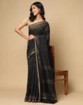Black Cotton Silk Blend Saree for Elegant Style